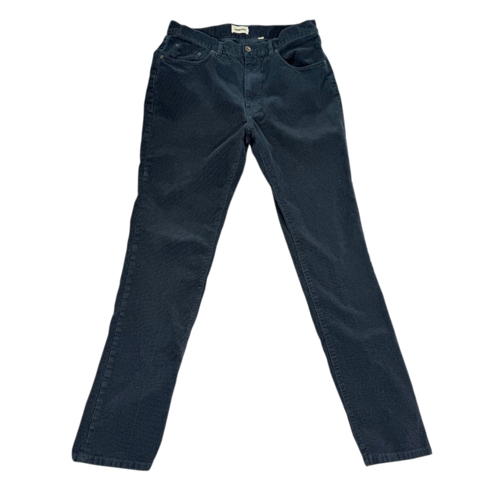 Taylor Stitch Carnegie Pants Mens Sz 34 (33) X 32 Slim Corduroy Navy Blue Dark